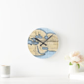 世界地図:エラトステネス ラウンド壁時計 (ホーム)