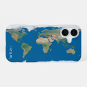 世界地図 – オリジナルデザイン iPhone 16ケース (裏面横)