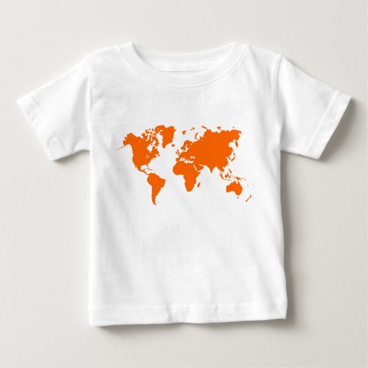 世界地図 – オレンジ ベビーTシャツ (正面)