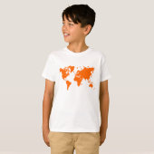 世界地図 – オレンジ Tシャツ (正面フル)
