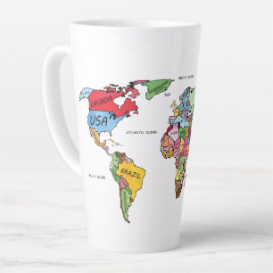 世界地図 カフェラテマグ