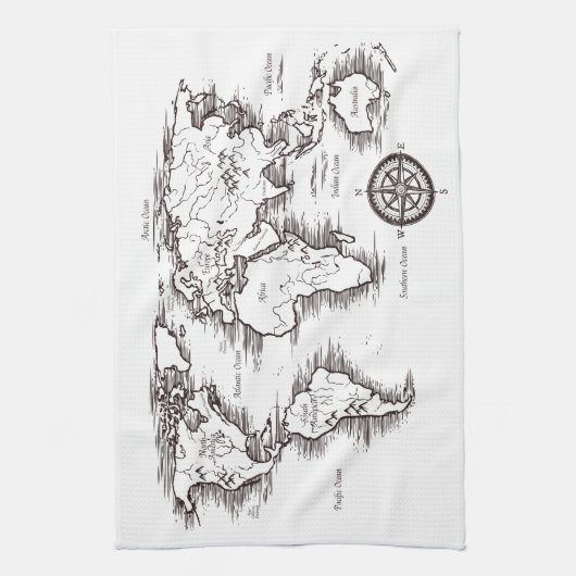 世界地図 キッチンタオル (縦)