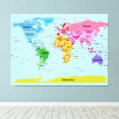 世界地図 キャンバスプリント (インサイチュ (ウッドフロア))