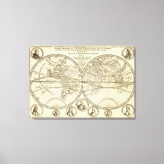 世界地図 キャンバスプリント (正面)