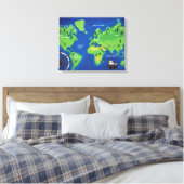 世界地図 キャンバスプリント (インサイチュ (寝室))
