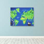 世界地図 キャンバスプリント (インサイチュ (ウッドフロア))