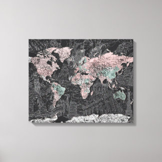 世界地図 キャンバスプリント