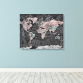 世界地図 キャンバスプリント (インサイチュ (ウッドフロア))