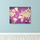 世界地図 キャンバスプリント (インサイチュ (ウッドフロア))