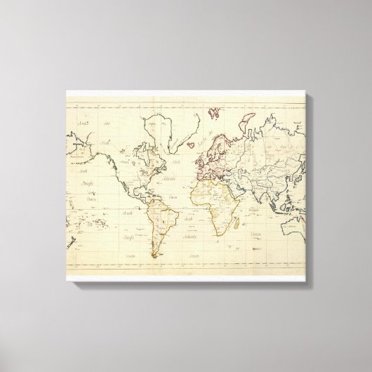 世界地図 キャンバスプリント (正面)