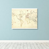 世界地図 キャンバスプリント (インサイチュ (ウッドフロア))