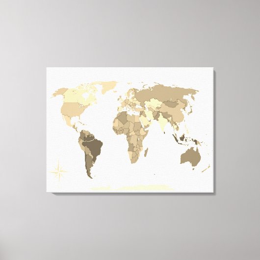 世界地図  キャンバスプリント (正面)