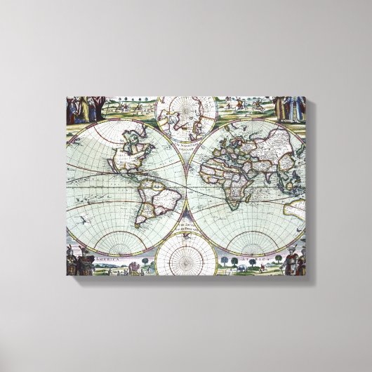世界地図 キャンバスプリント (正面)