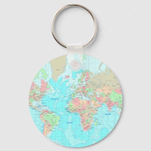 世界地図 キーホルダー (正面)
