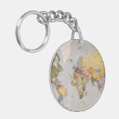 世界地図 キーホルダー (正面左)