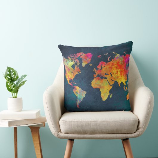 世界地図 クッション (椅子)