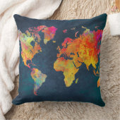 世界地図 クッション (ブランケット)