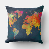 世界地図 クッション (正面)