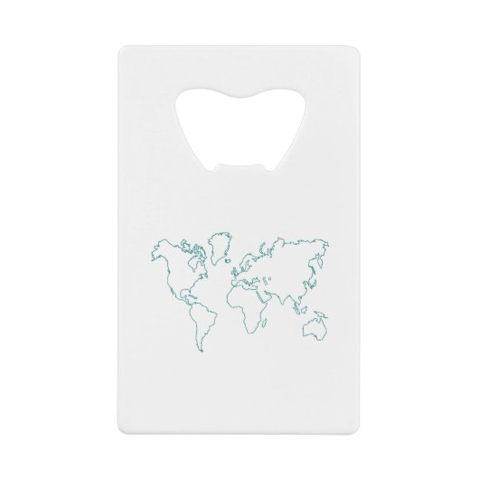 世界地図 クレジットカード栓抜き (正面)