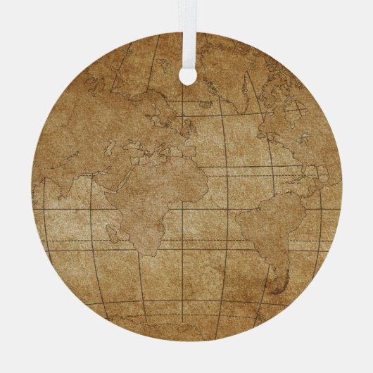 世界地図:グローバル探査ガイド ガラスオーナメント (裏面)