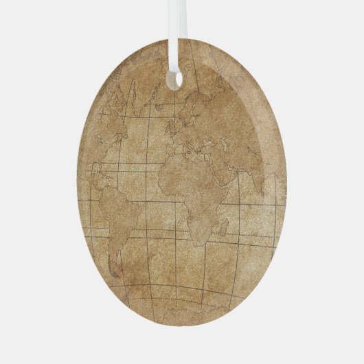 世界地図:グローバル探査ガイド ガラスオーナメント (正面左)
