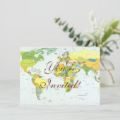 世界地図 グローブ 国 アトラス 招待状 (スタンド正面)