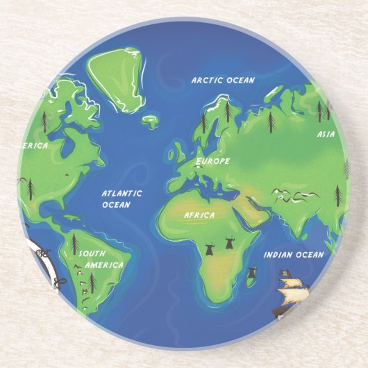 世界地図 コースター (正面)