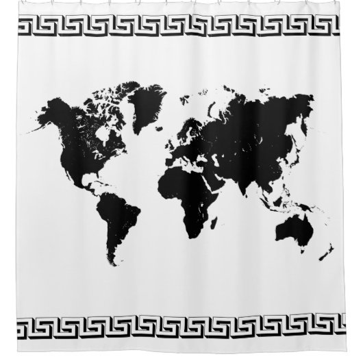 世界地図 シャワーカーテン (正面)