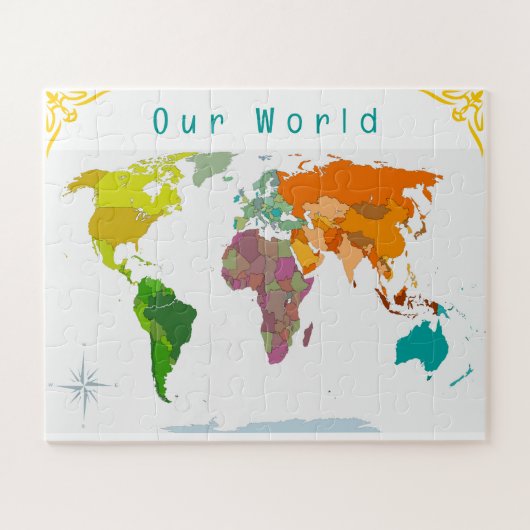 世界地図 ジグソーパズル (横)