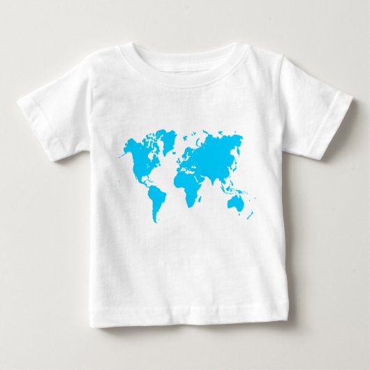 世界地図 – スカイブルー ベビーTシャツ (正面)