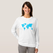 世界地図 – スカイブルー Tシャツ (正面フル)