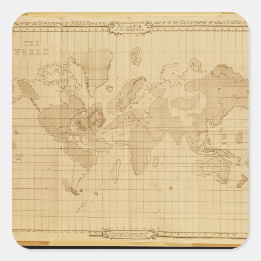 世界地図 スクエアシール (正面)