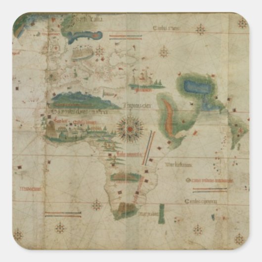 世界地図 スクエアシール (正面)