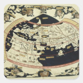 世界地図 スクエアシール (正面)