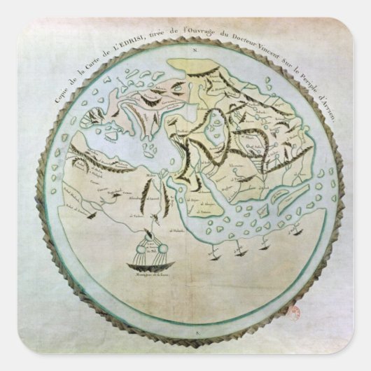 世界地図 スクエアシール (正面)