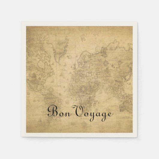 世界地図 スタンダードカクテルナプキン (正面)
