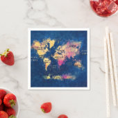 世界地図 スタンダードカクテルナプキン (インサイチュ)