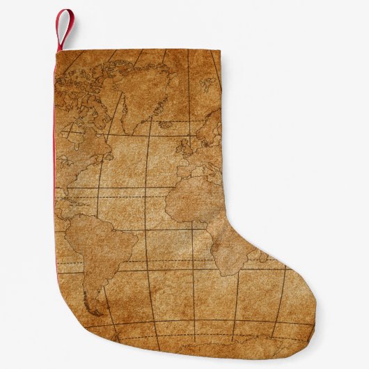 世界地図 スモールクリスマスストッキング (正面)