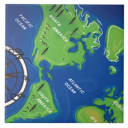 世界地図 タイル (正面)