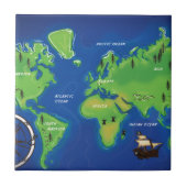 世界地図 タイル (正面)