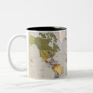 世界地図 ツートーンマグカップ