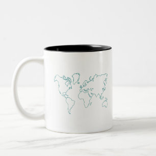 世界地図 ツートーンマグカップ