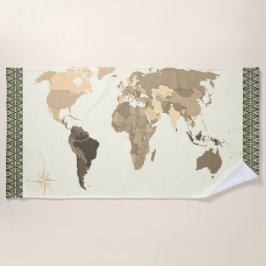 世界地図 ビーチタオル