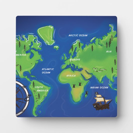 世界地図 フォトプラーク (正面)