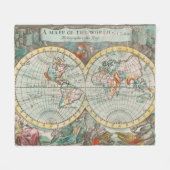 世界地図 フリースブランケット (正面(横))
