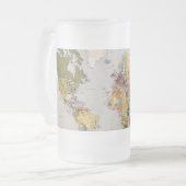 世界地図 フロストグラスビールジョッキ (正面左)
