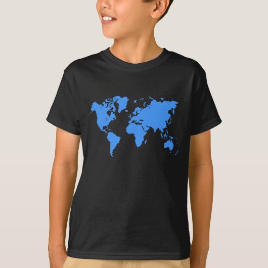 世界地図 – ベビーブルー Tシャツ (正面)