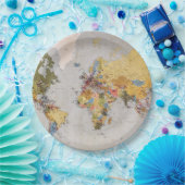 世界地図 ペーパープレート (パーティー)