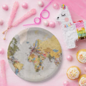 世界地図 ペーパープレート (パーティー)