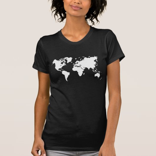 世界地図 - ホワイト Tシャツ (正面)